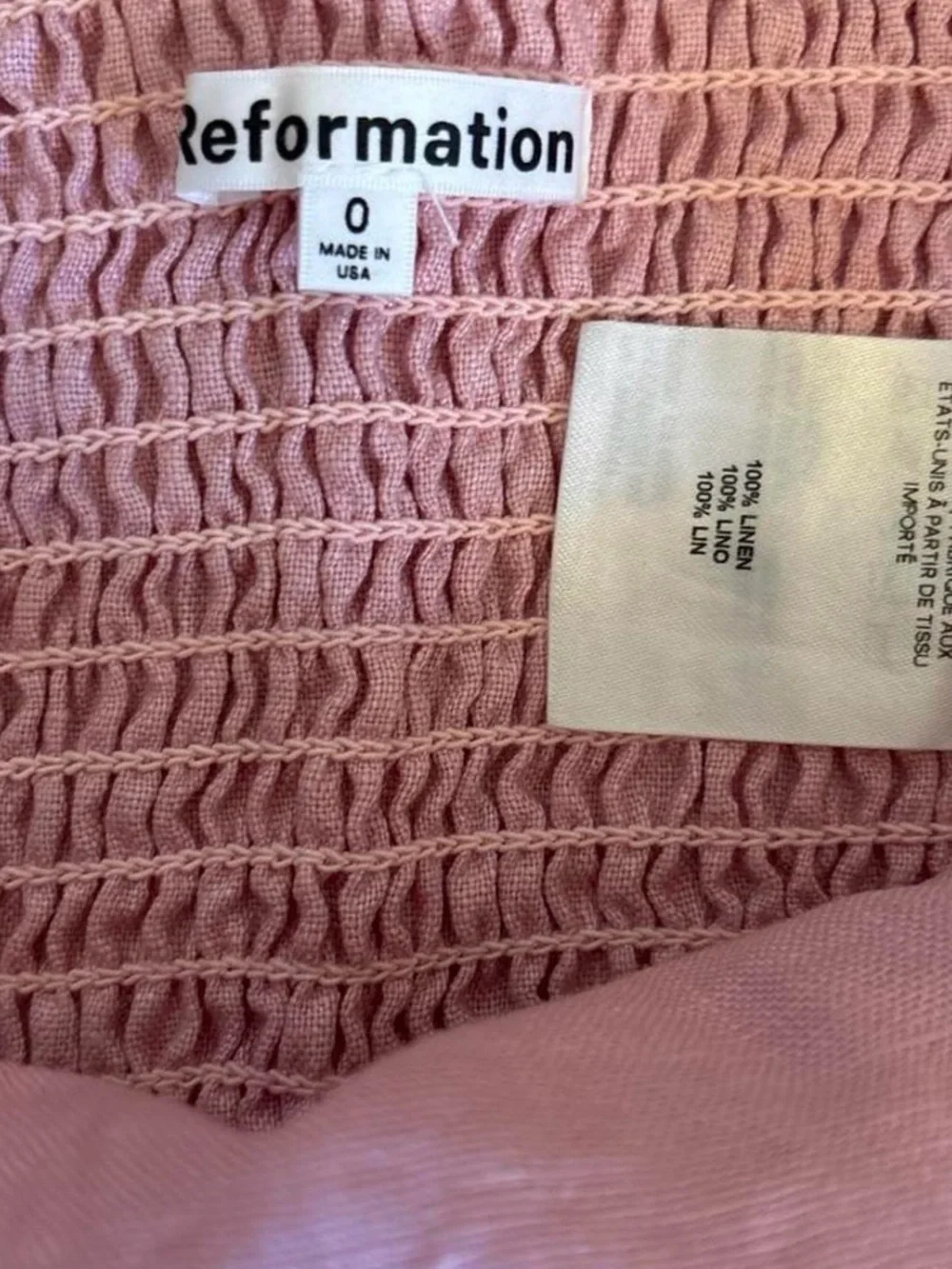Reformation France Pink Two-Piece Linen Set